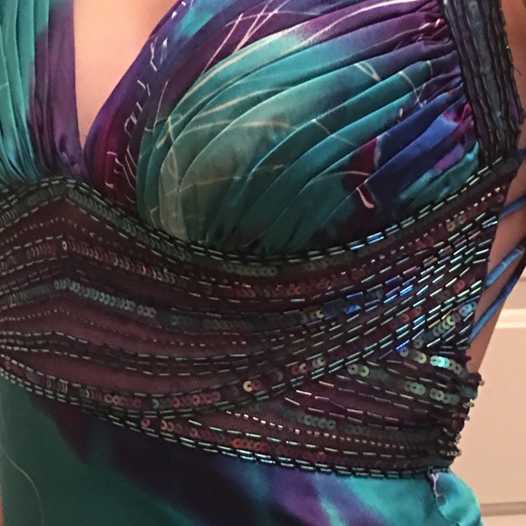 - Prom Dress Formal Pageant blue long dress - Picture 3 of 6